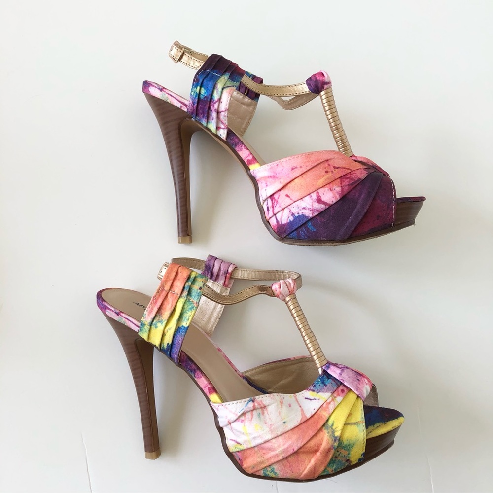 Apt. 9 Tie Dye Open Toe Platforms Heels - Picture 5 of 12